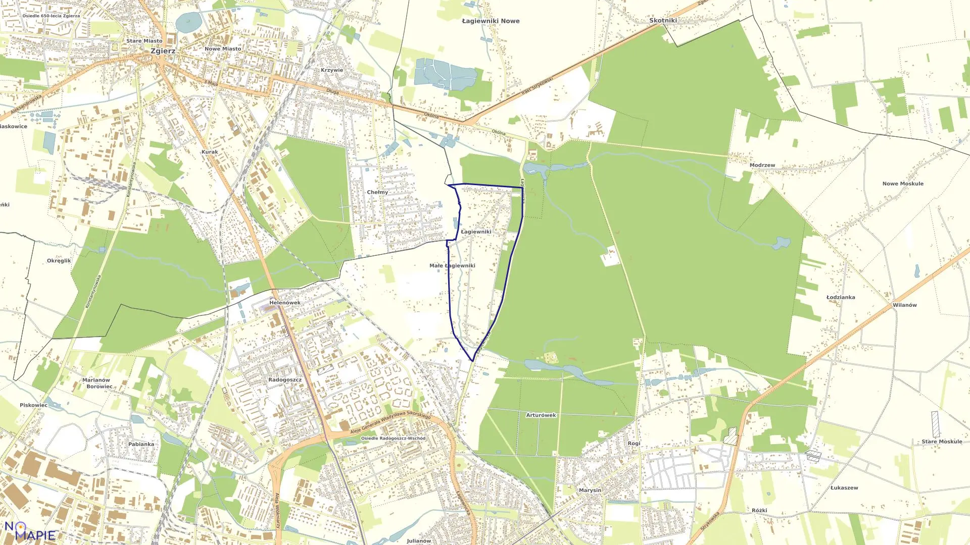 Mapa obrębu B-11 w mieście Łódź