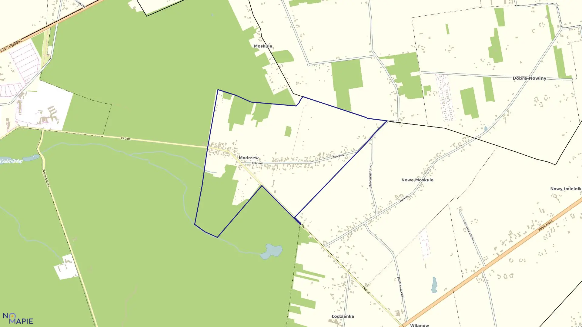 Mapa obrębu B-17 w mieście Łódź