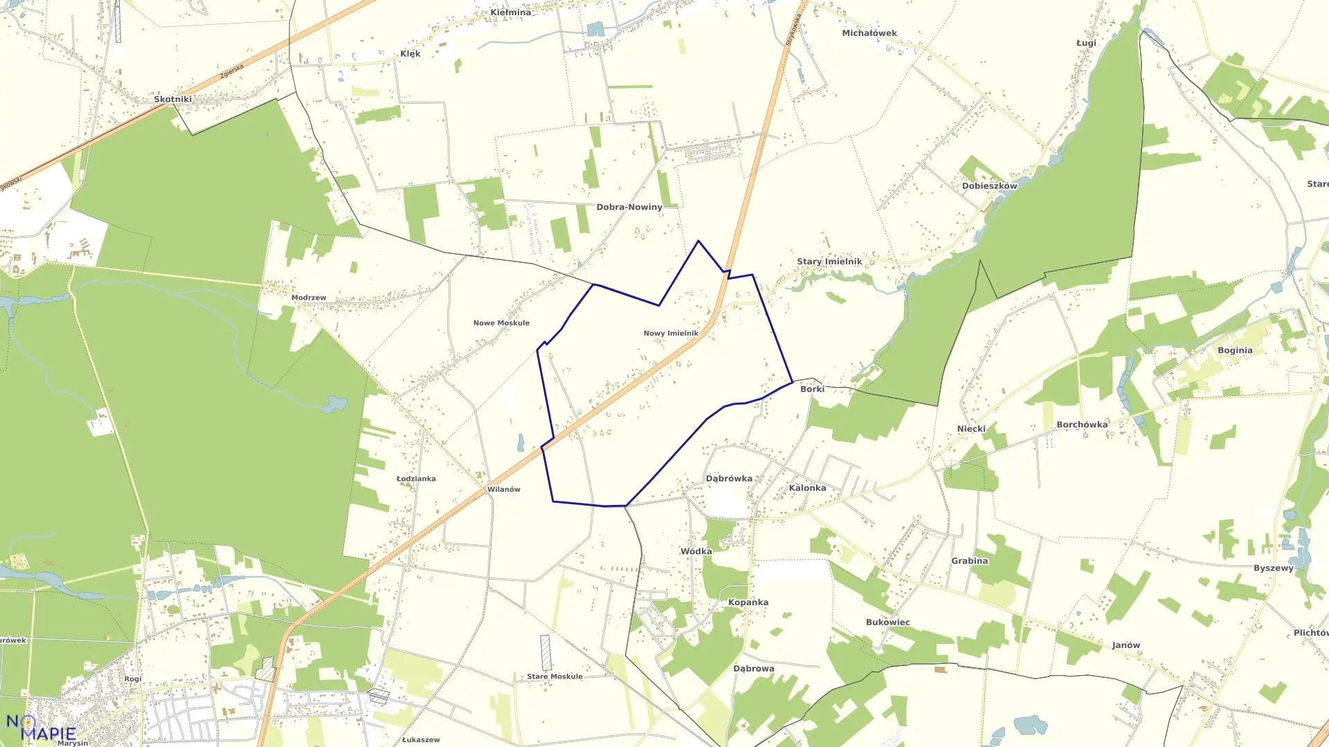 Mapa obrębu B-59 w mieście Łódź