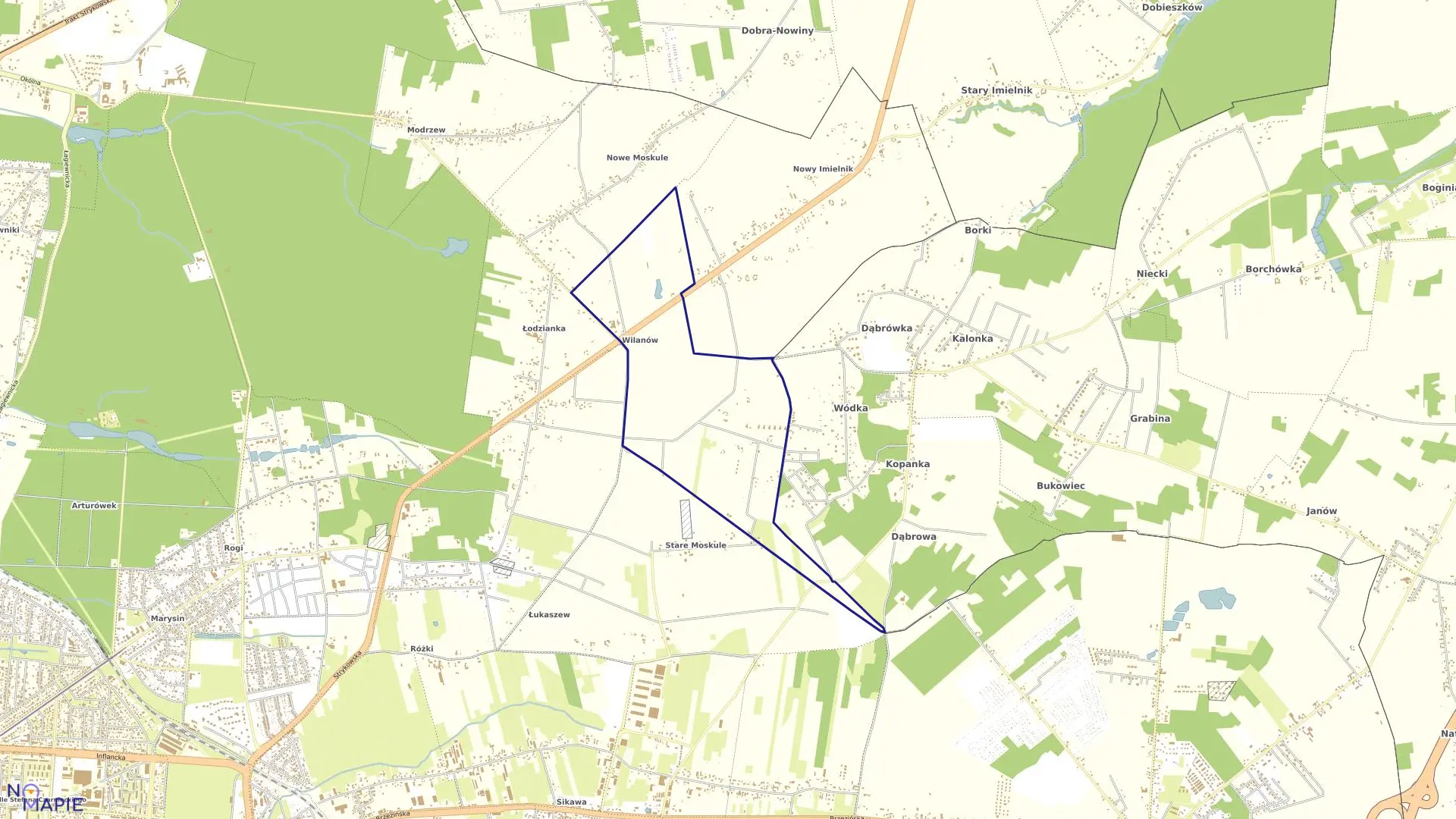 Mapa obrębu B-60 w mieście Łódź