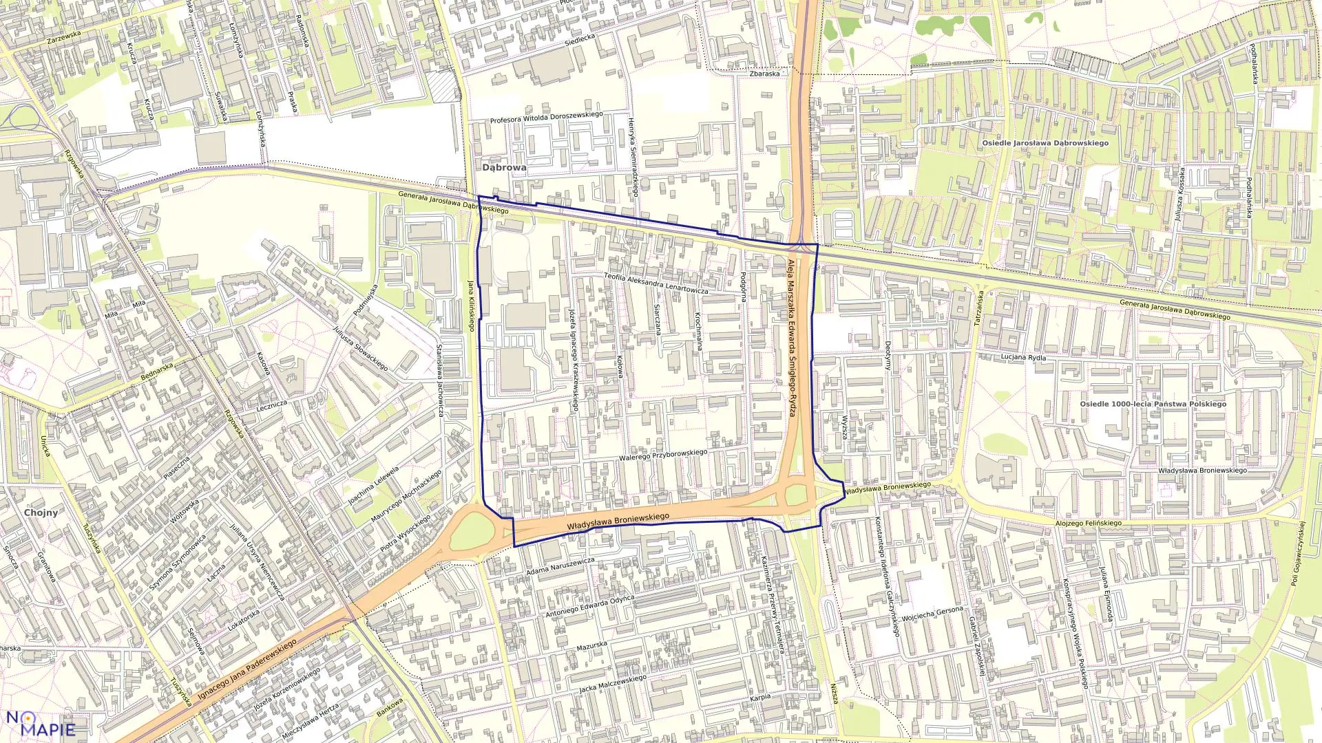 Mapa obrębu G-15 w mieście Łódź