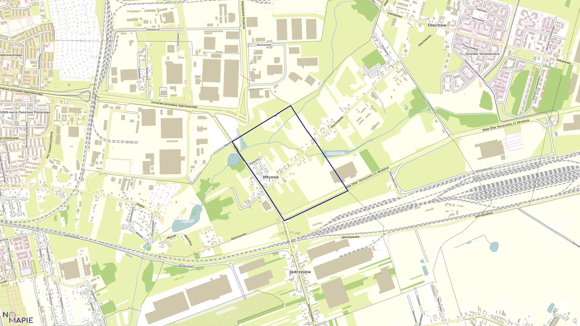 Mapa obrębu G-20 w mieście Łódź