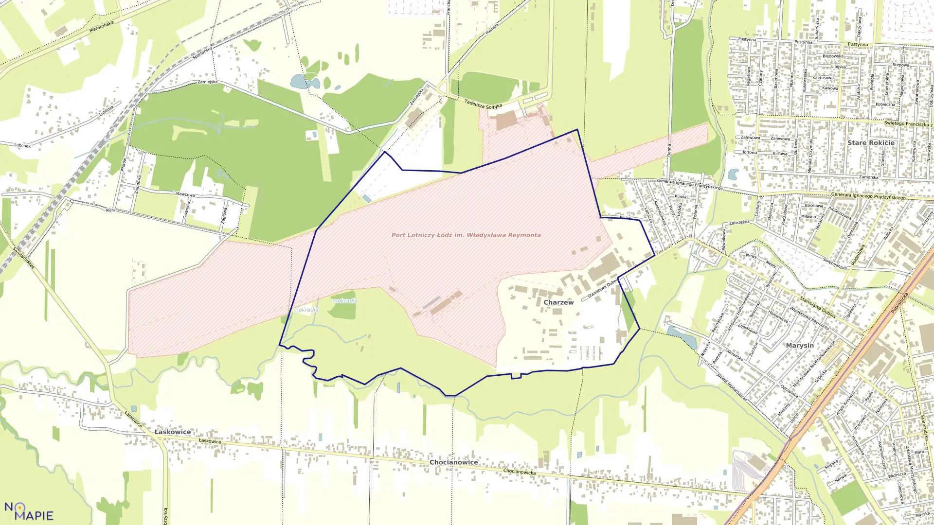 Mapa obrębu G-21 w mieście Łódź