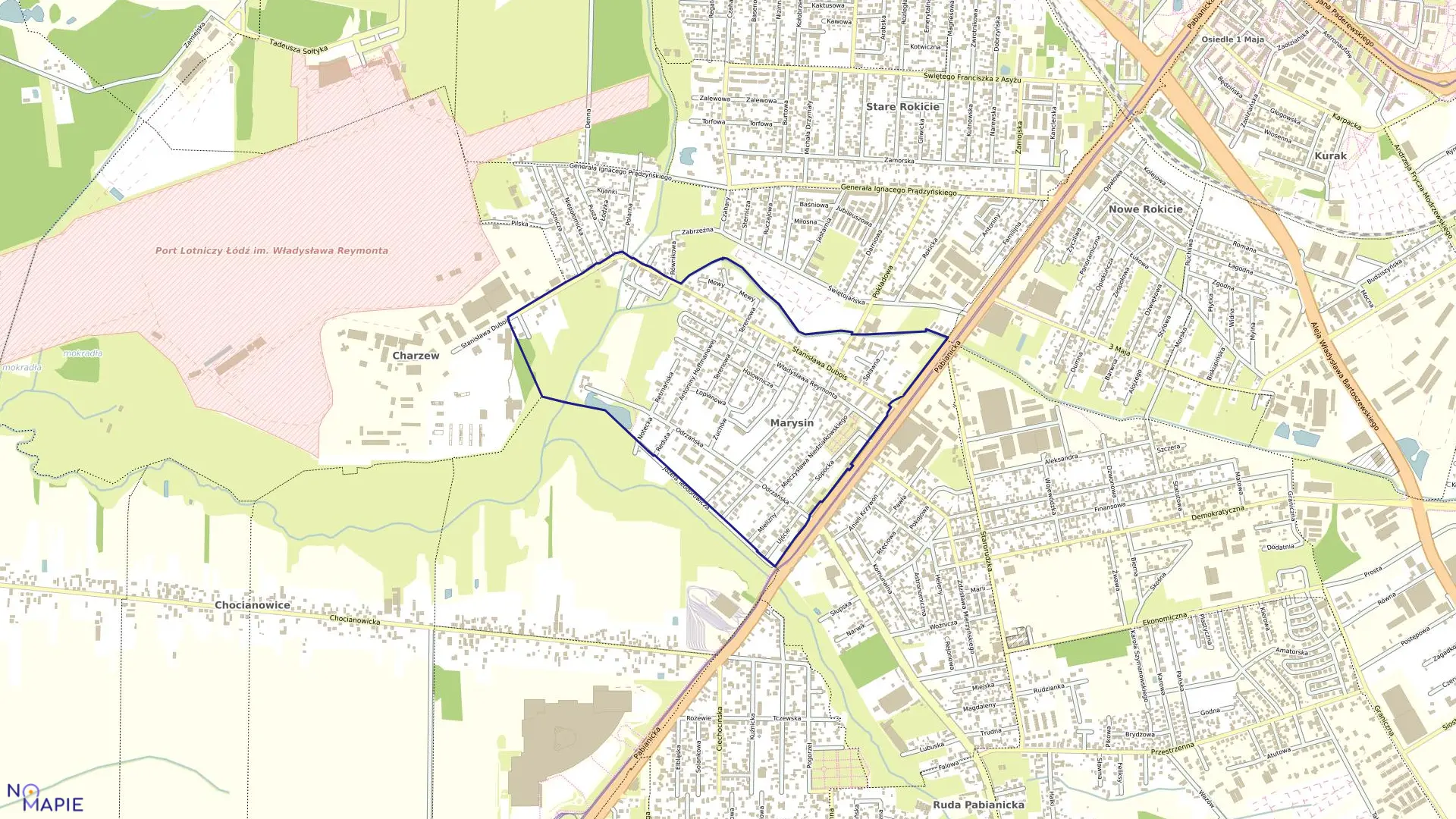 Mapa obrębu G-23 w mieście Łódź