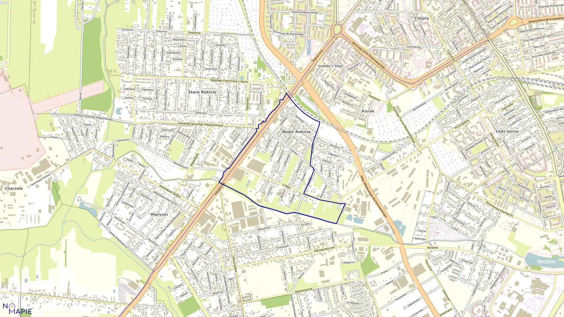 Mapa obrębu G-24 w mieście Łódź