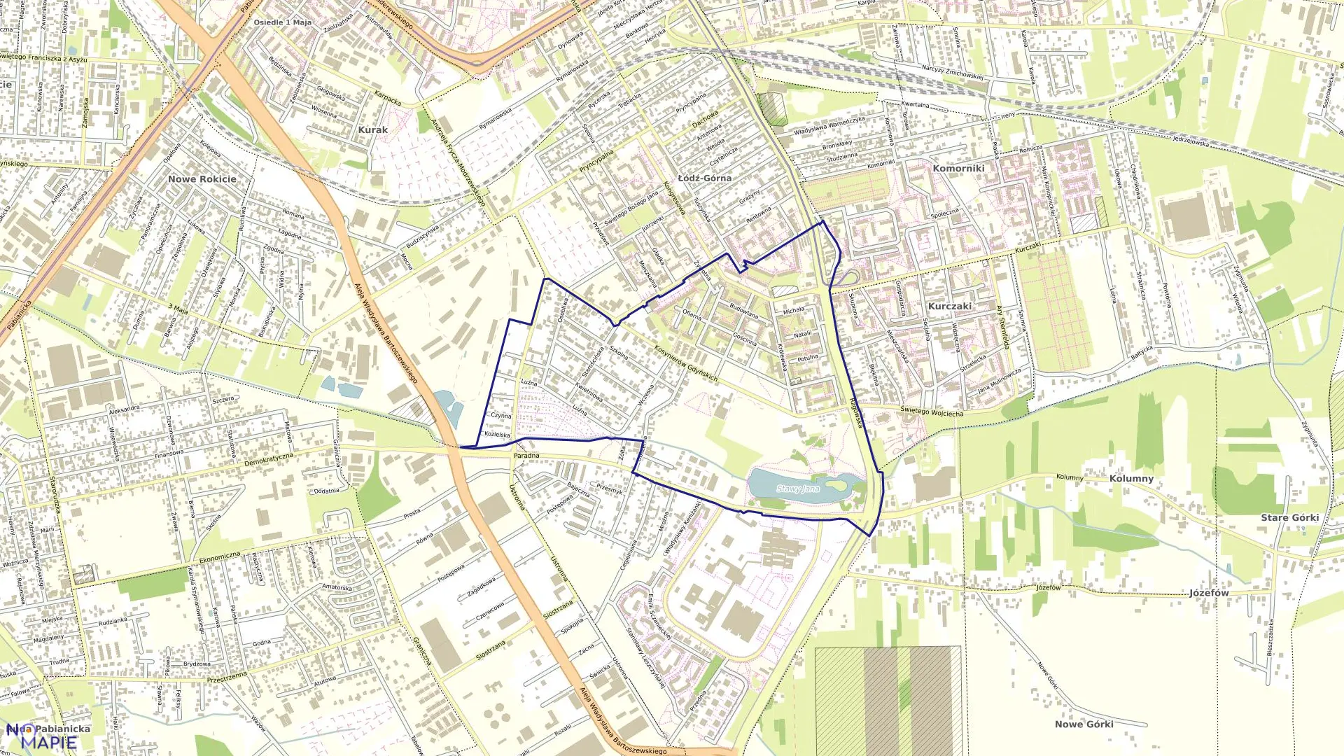 Mapa obrębu G-27 w mieście Łódź