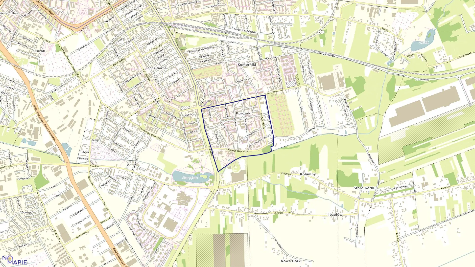 Mapa obrębu G-29 w mieście Łódź