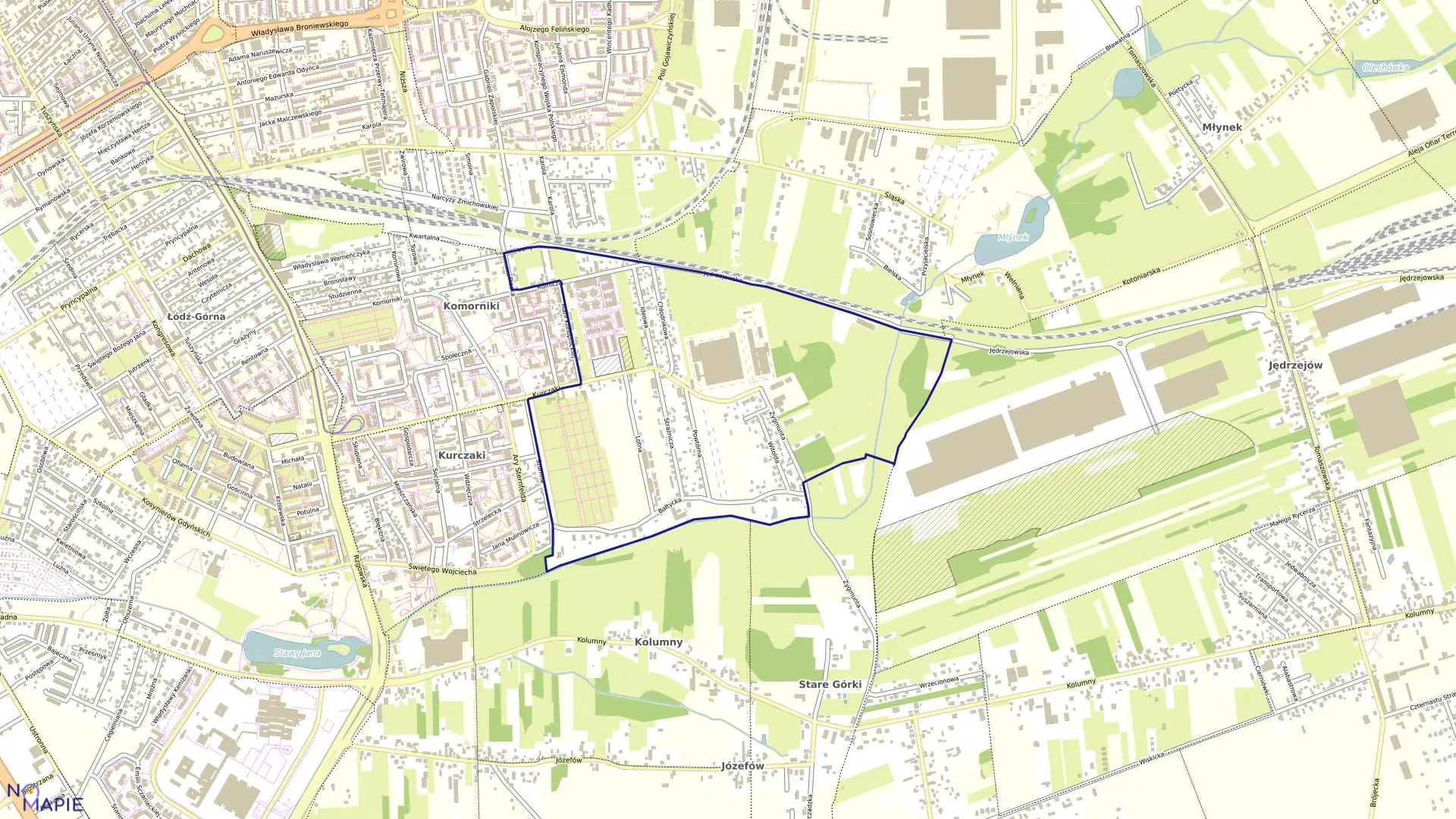 Mapa obrębu G-30 w mieście Łódź