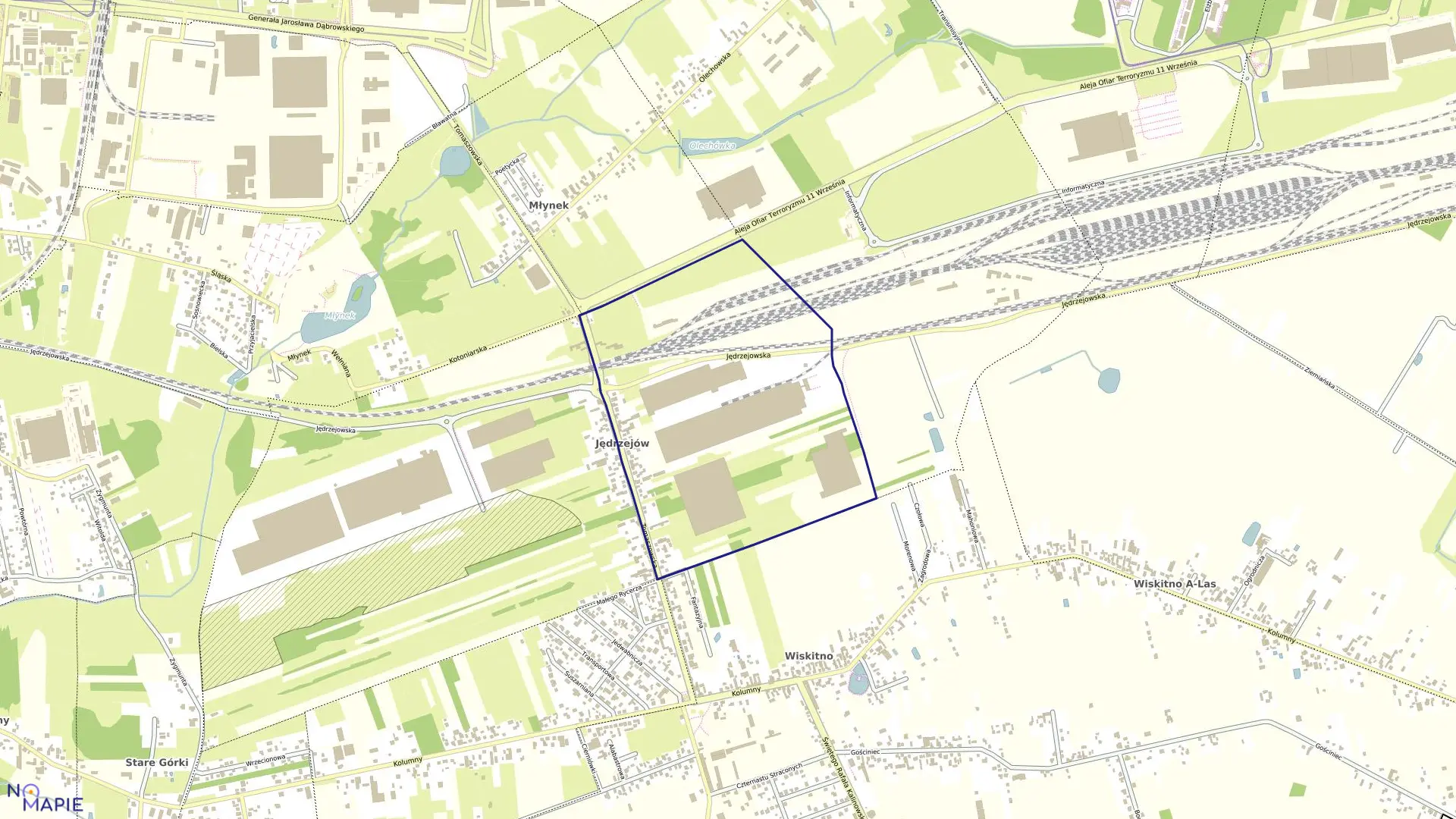 Mapa obrębu G-32 w mieście Łódź