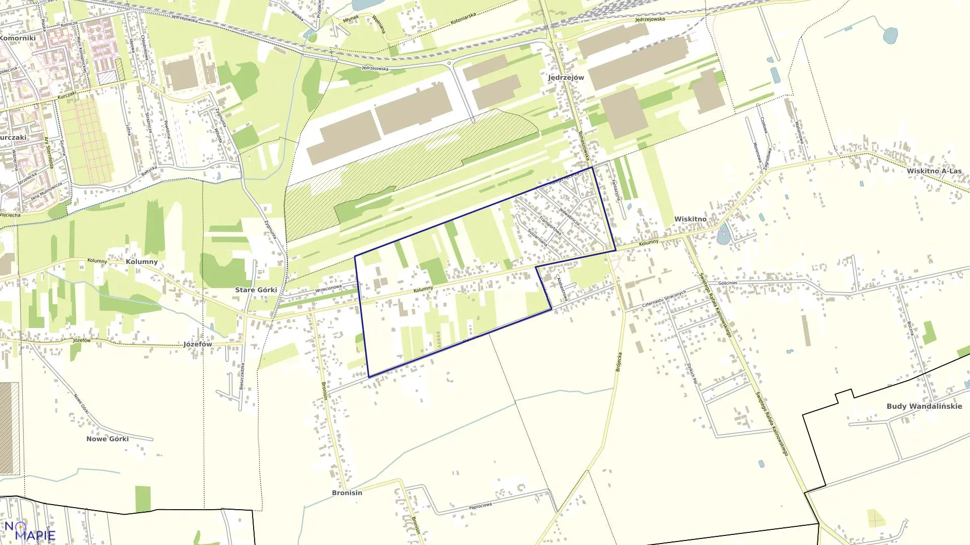 Mapa obrębu G-33 w mieście Łódź