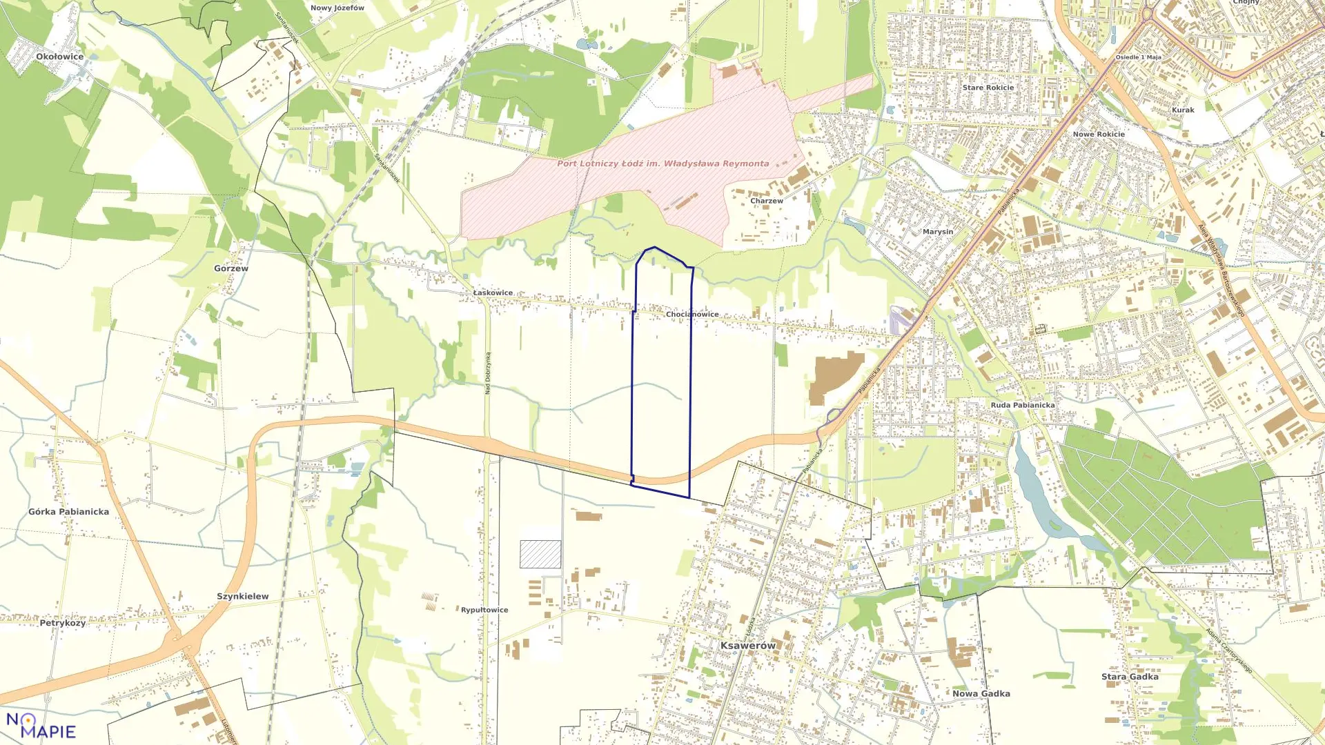 Mapa obrębu G-35 w mieście Łódź