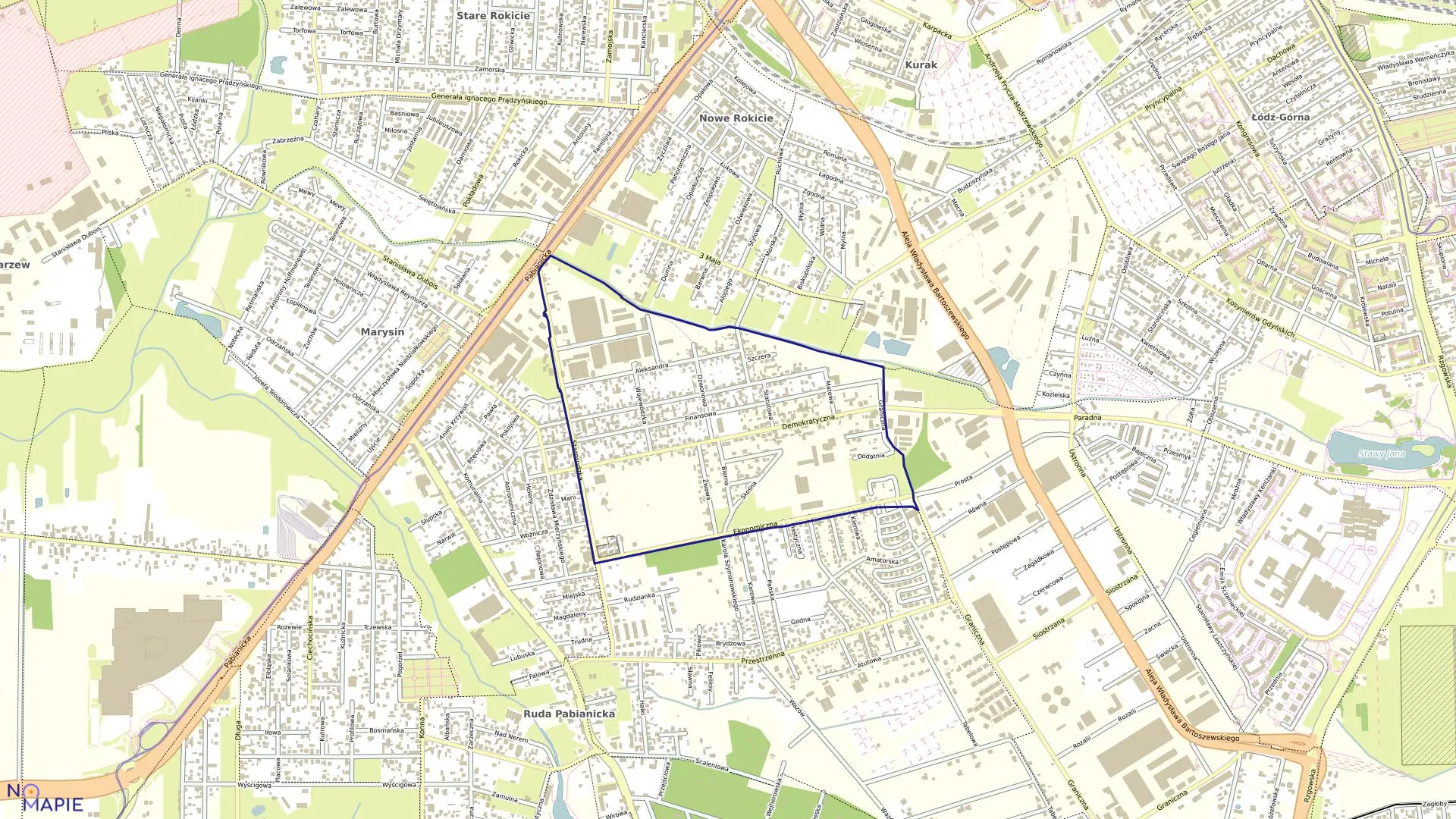 Mapa obrębu G-41 w mieście Łódź