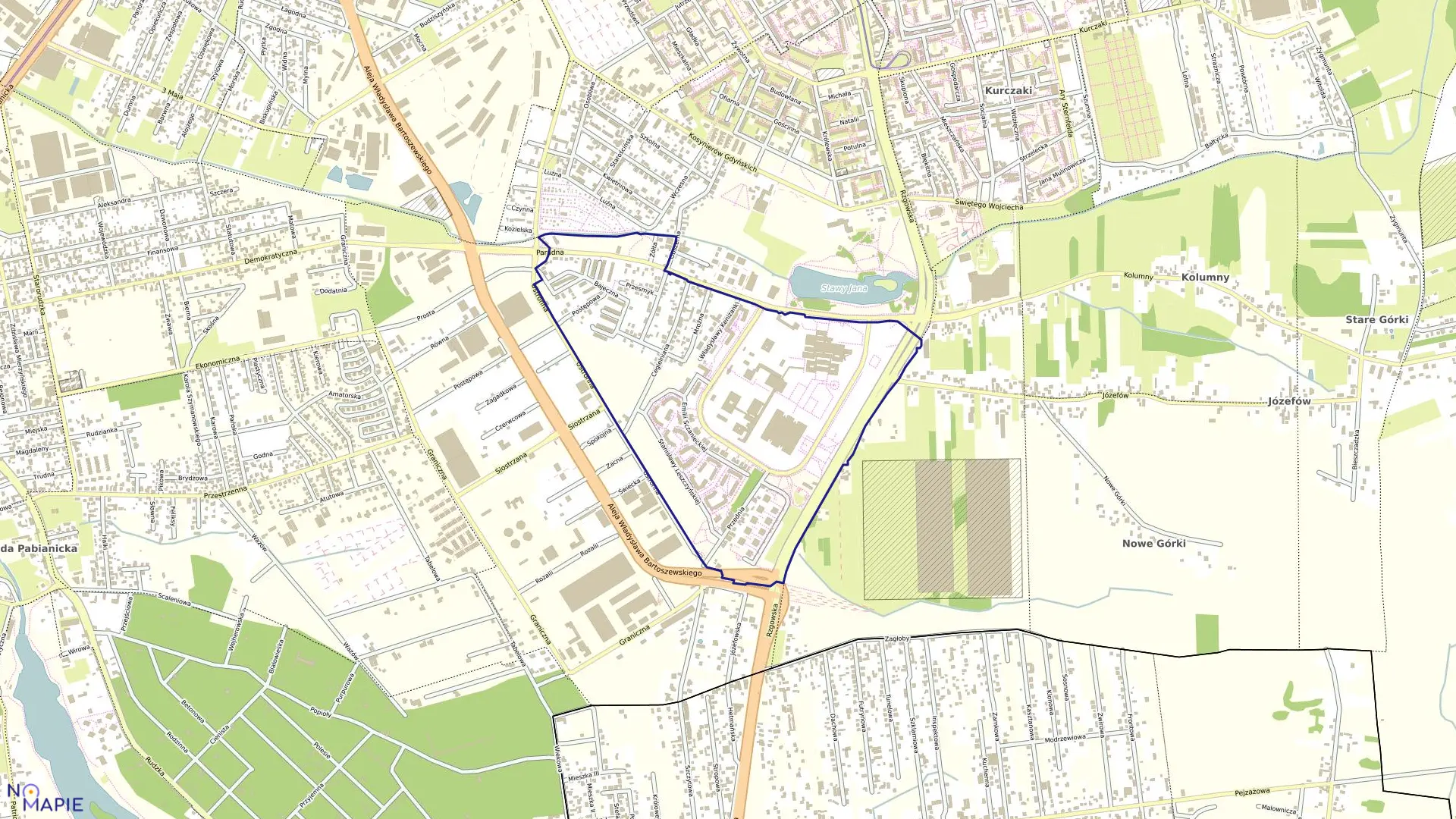 Mapa obrębu G-44 w mieście Łódź