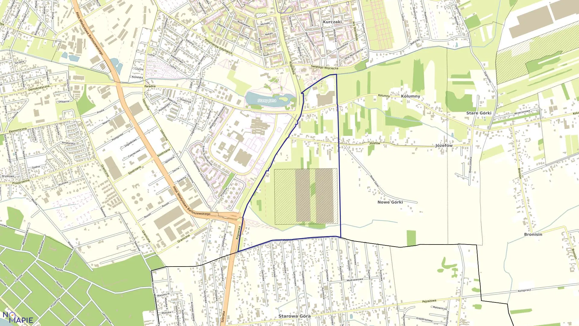 Mapa obrębu G-45 w mieście Łódź