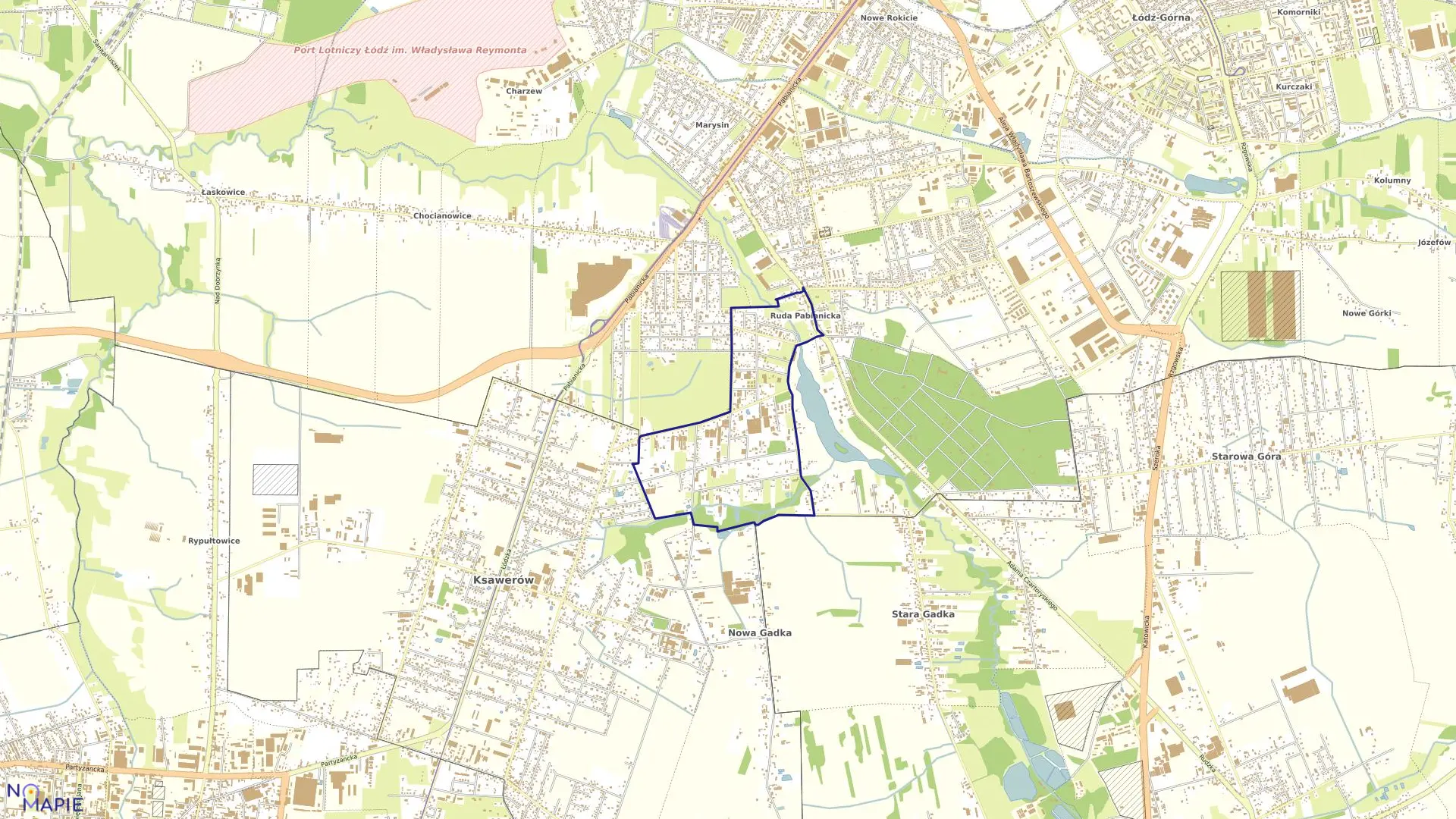 Mapa obrębu G-50 w mieście Łódź