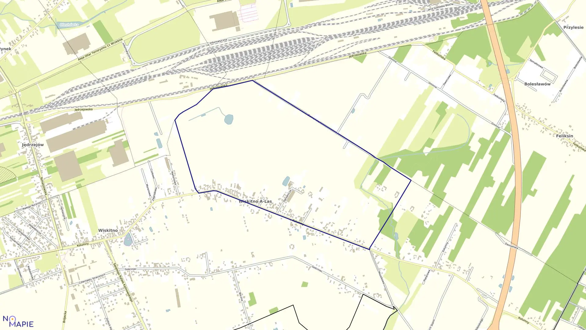 Mapa obrębu G-56 w mieście Łódź