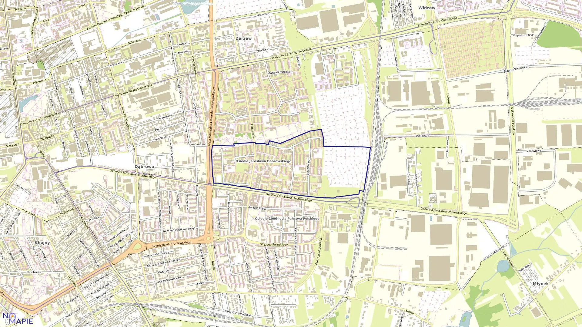 Mapa obrębu G-6 w mieście Łódź