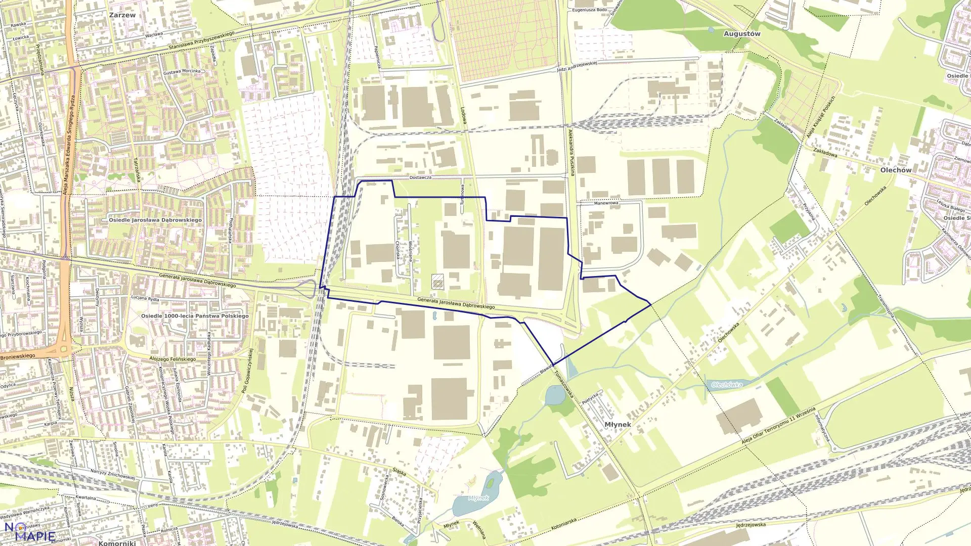 Mapa obrębu G-7 w mieście Łódź