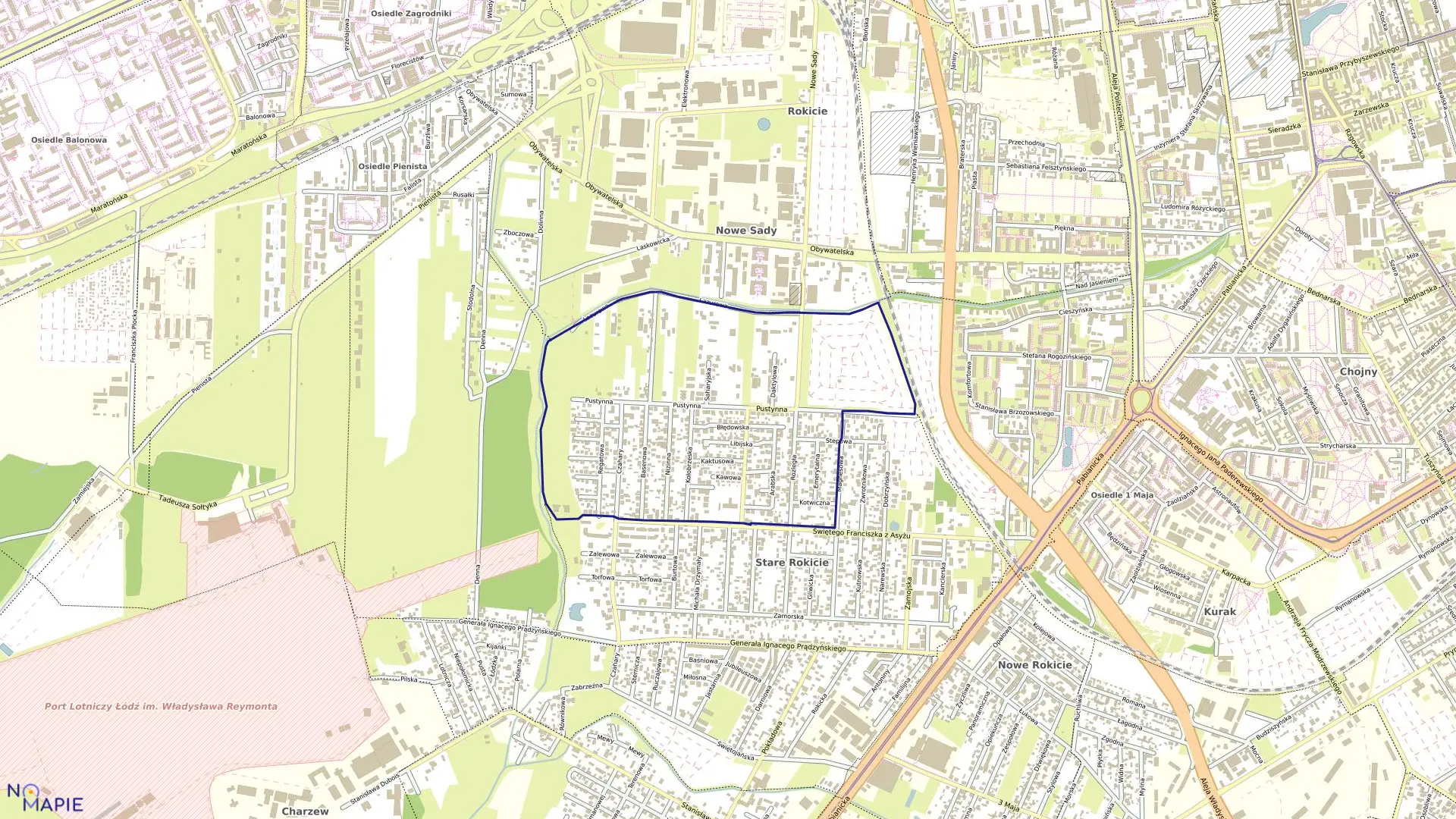 Mapa obrębu G-8 w mieście Łódź