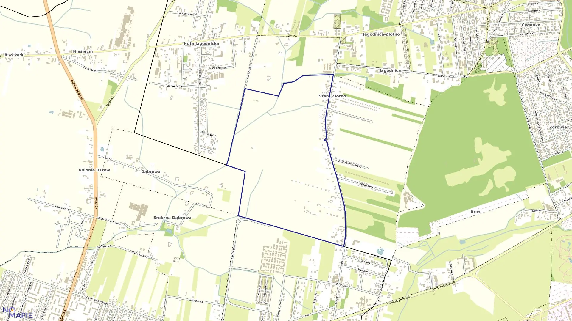 Mapa obrębu P-11 w mieście Łódź