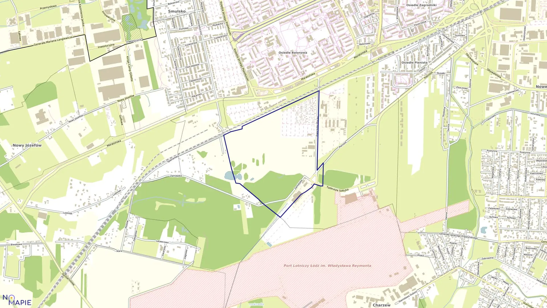 Mapa obrębu P-32 w mieście Łódź