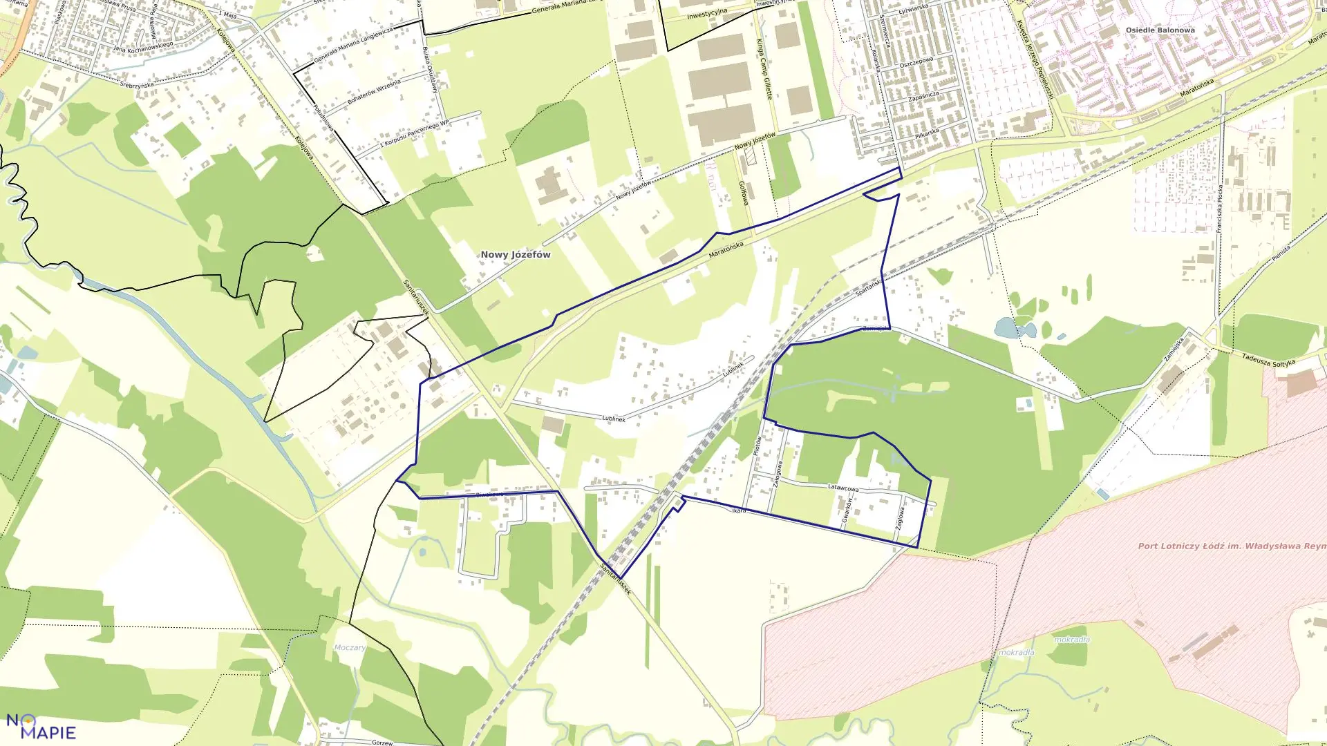 Mapa obrębu P-37 w mieście Łódź