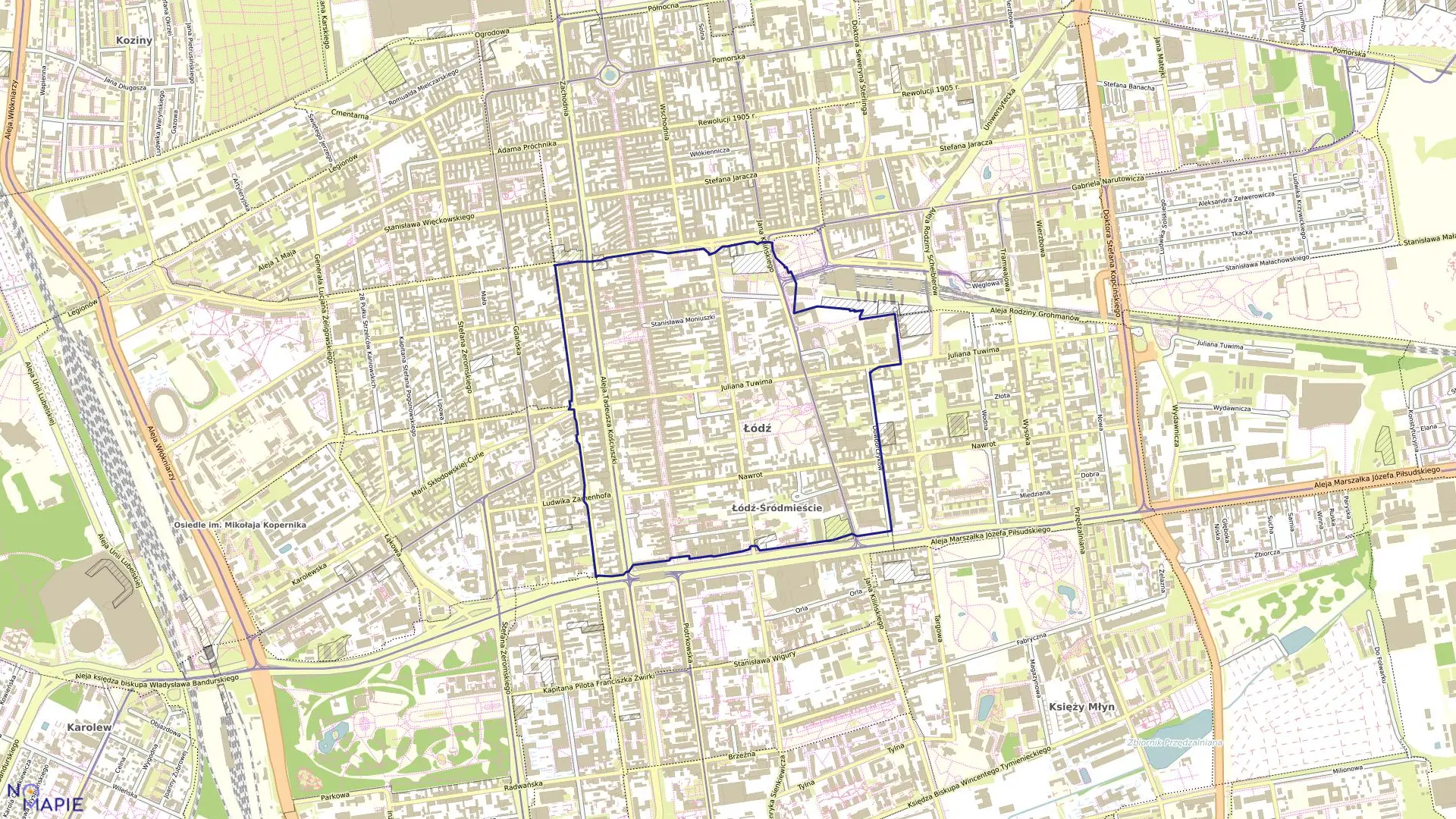 Mapa obrębu S-6 w mieście Łódź