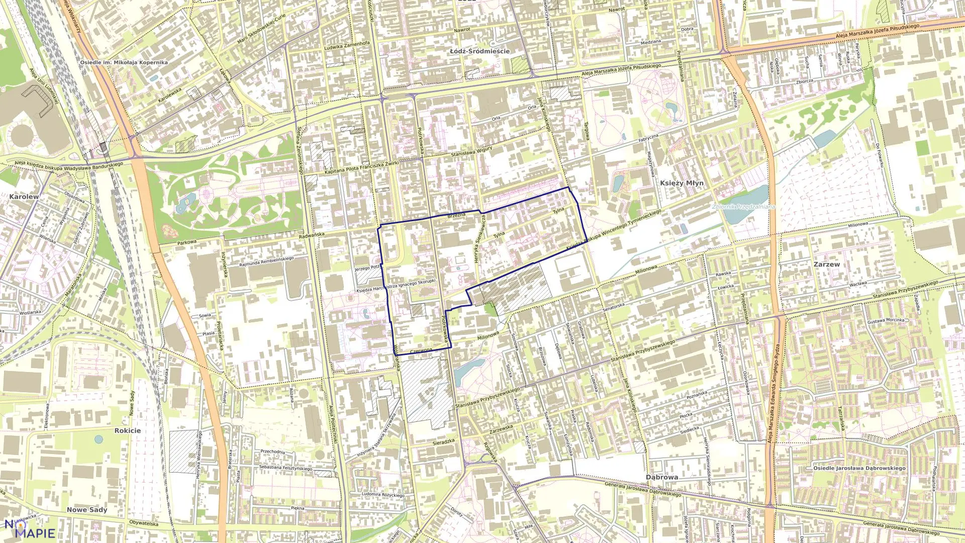 Mapa obrębu S-9 w mieście Łódź