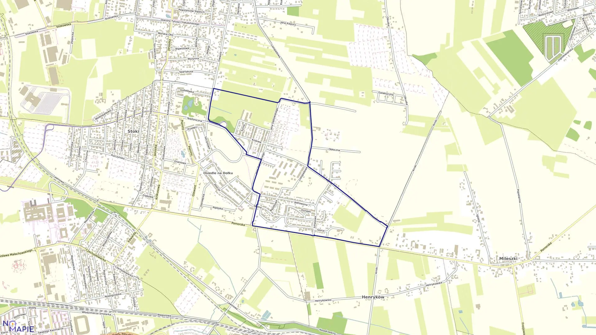 Mapa obrębu W-11 w mieście Łódź