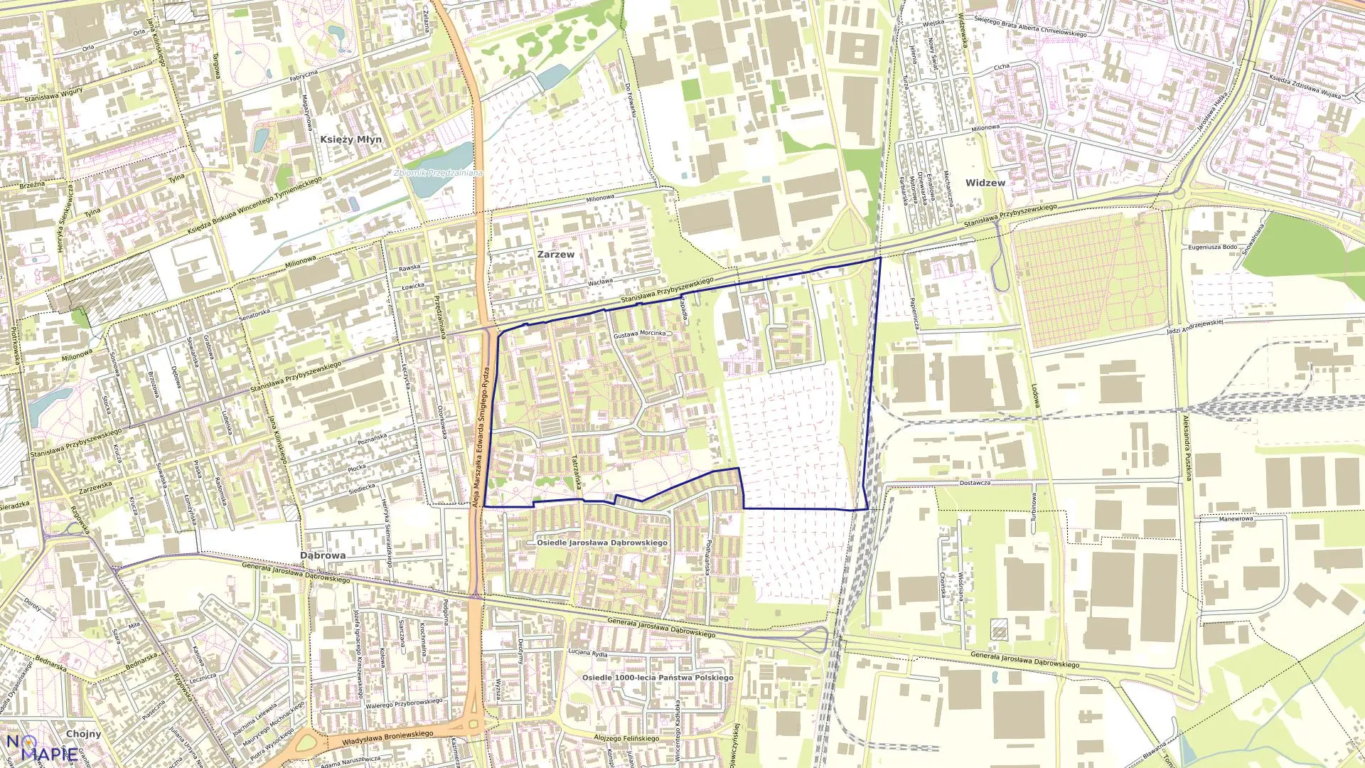 Mapa obrębu W-30 w mieście Łódź